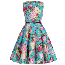 Kate Kasin Mädchen Sleeveless Weinlese-Retro Baumwollmuster-Weinlese-Blumen-Mädchen-Sommer-Kleid KK000250-14